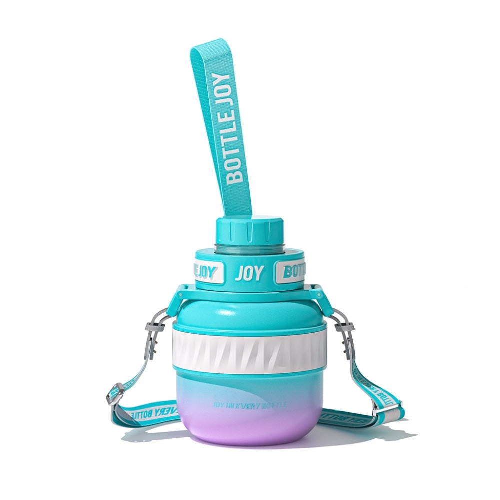 BOTTLE JOY Violet Mermaid  Stainless-Steel Water Bottle Leakproof Lid Strap New